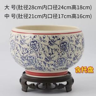 新款 清仓 陶瓷花盆青花家用蝴蝶兰专用盆大口径发财树绿萝盆栽特价