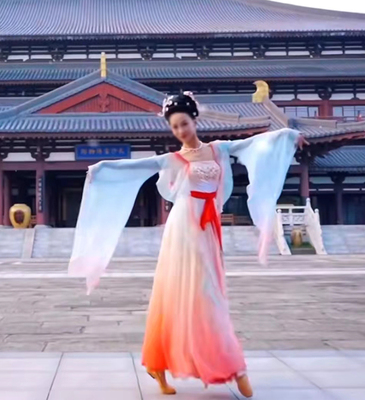 女儿情舞蹈演服古典纱衣连衣裙