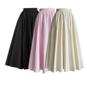 ALI原创黑色高腰显瘦半身裙女2025夏通勤百搭中长款 赫本风a字伞裙