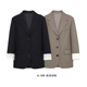 ALIS 口撞色设计外套 女秋宽松廓形袖 智性留白 仿羊毛混纺垫肩西装
