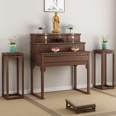 藏式三层供桌佛桌佛堂佛台现代客厅供台佛龛神台实木供桌香案家用