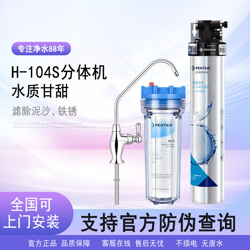 爱惠浦净水器家用H100 /H104 H-100 /h-104橱房直饮过滤器