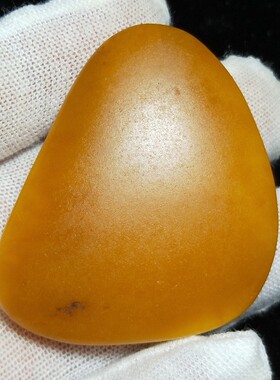 49.8克和田玉籽料原石把件黄沁皮白玉种大挂件有修形油润细腻形好