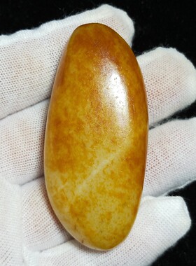 已售58.1克和田玉籽料原石天然新疆黄沁皮白玉大吊坠挂件油润玩料