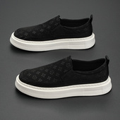 超轻厚底一脚蹬鞋 布鞋 懒人款 百搭帆布鞋 男2025夏季 低帮透气休闲鞋