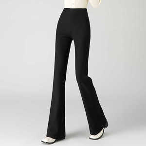 黑色微喇鲨鱼裤女春秋款2024新款高腰收腹提臀弹力马蹄喇叭瑜伽裤