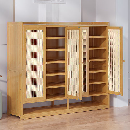 艾芮特日式简约防尘楠竹鞋柜