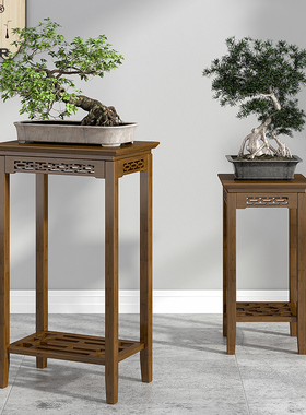 花架子置物室内实木花盆架客厅落地式吊兰架仿古花几中式阳台花架