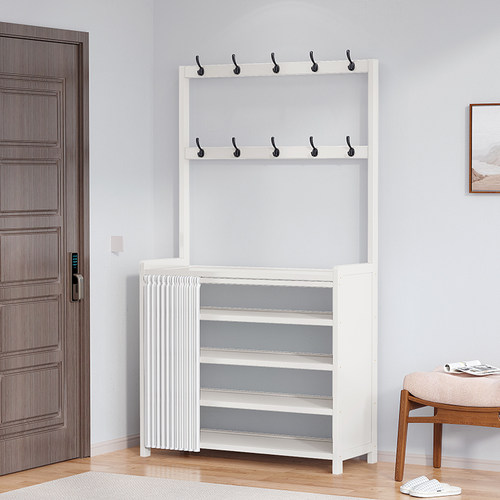 多功能鞋架衣帽架一体柜家用