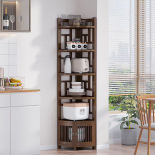 转角置物架墙角柜餐厅角落柜收纳柜拐角储物柜落地三角书架酒柜