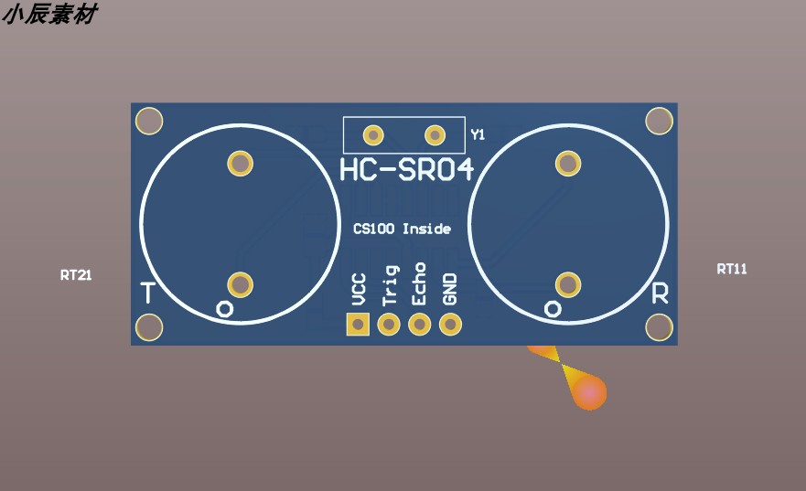 hc-sr04超声波测距模块ad格式计硬件原理图 pcb工程文件