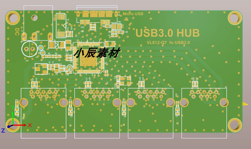 USB3.0 HUB 1拖4 (原理图、PCB源文件、固件升级软件和固件）图片