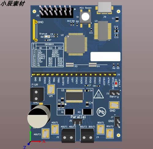 DRV8880PWPR+MP430步进电机PCB+原理图
