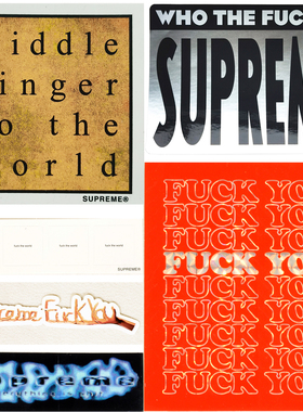 Supreme脏话主题F**k You车贴摩托车贴纸笔记本手机行李冰箱贴纸