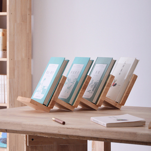 书籍展示支架书立多层书架书店图书馆实木桌面陈列架倾斜书本书架