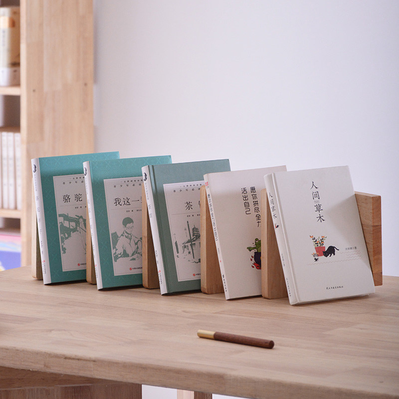 书籍展示支架书立多层书架书店图书馆实木桌面陈列架倾斜书本书架图片
