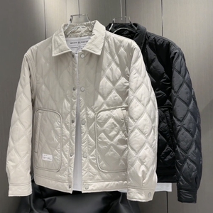 秋冬男士新款简约百搭翻领加厚棉服外套男女同款防寒保暖修身夹克