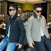 秋冬潮牌轻奢编织翻领夹克棉服男士 高档户外百搭御寒保暖休闲外套