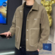 秋冬男士 上衣 百搭宽松休闲显瘦夹克短款 新款 翻领明线帅气外套时尚