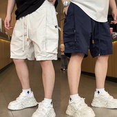 美式 时尚 潮牌工装 夏季 多口袋休闲短裤 男士 户外百搭直筒透气五分裤