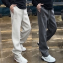 秋冬新款美式潮牌弯刀直筒卫裤男士简约百搭宽松透气运动休闲长裤