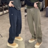 冬季 防风保暖卫裤 加绒加厚云朵绒立体剪裁弯刀直筒休闲裤 简约净版