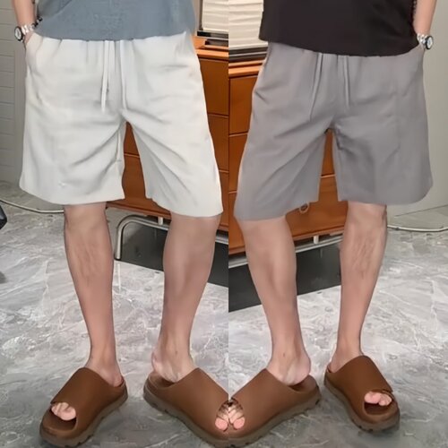 夏季薄款莱赛尔亚麻凉感休闲短裤