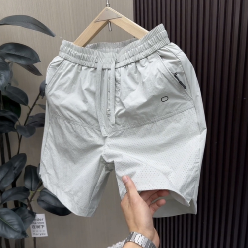 夏季薄款冰丝速干透气网孔短裤男