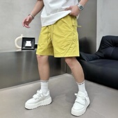 男士 潮牌拉链大口袋速干休闲短裤 时尚 夏季 百搭宽松透气直筒五分裤