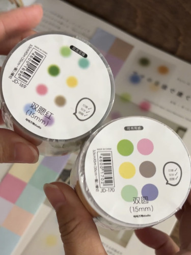 （现货）咕咕万物双腮红渐变柔光圆点标记打底手帐pet切模贴纸