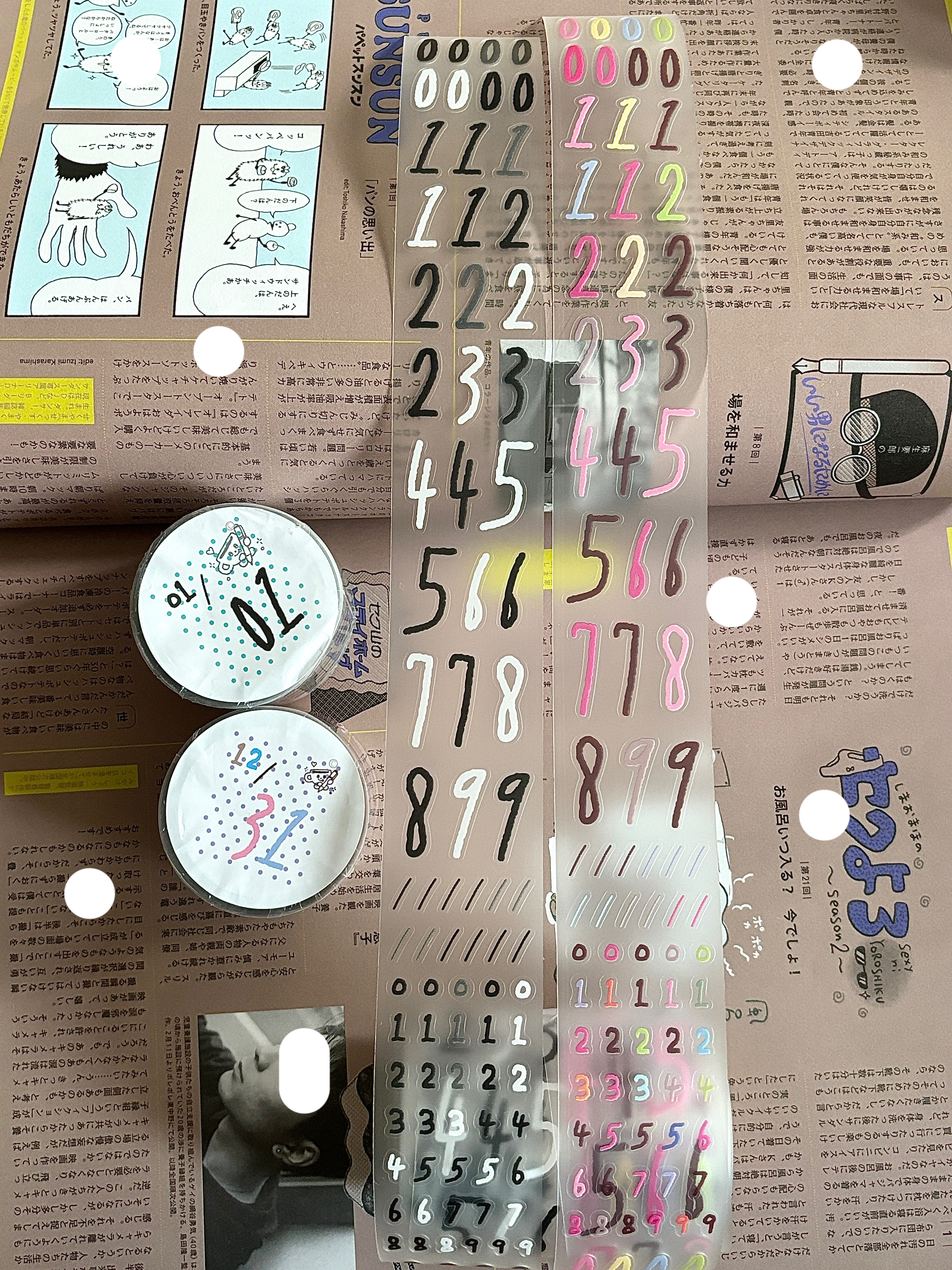 长数字｜咕咕万物原创贴纸卷数字基础大数字日付pet模切胶带韩系