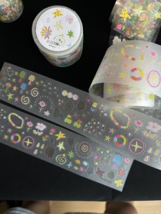 （现货）彩色碎片 咕咕万物原创手帐糖果色咕卡贴纸卷基础盐系