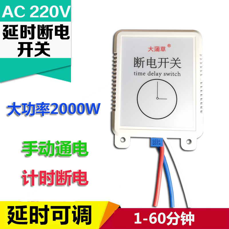 定时器 2000W计时断电开关（断电时间1-60分钟内可以调）智能开关