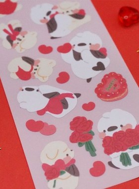 韩国进口 mong mong space 装饰贴纸 日记伴侣 企鹅玫瑰
