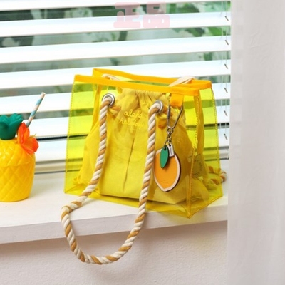 韩国小号黄色透明沙滩包