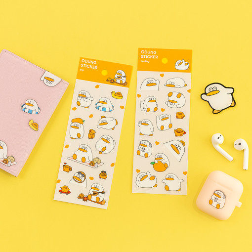韩国丑萌ODUNG鸭子咕卡手账日记装饰贴纸 sticker（3款选）