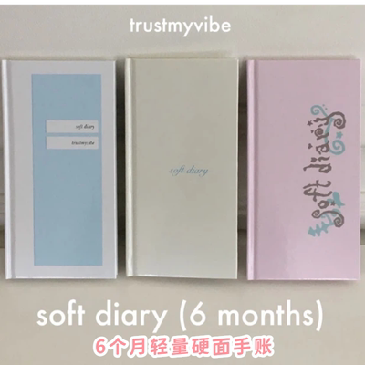 韩国正品trustmyvibe 6个月手账本哑光纸月周计划便携硬壳记事本