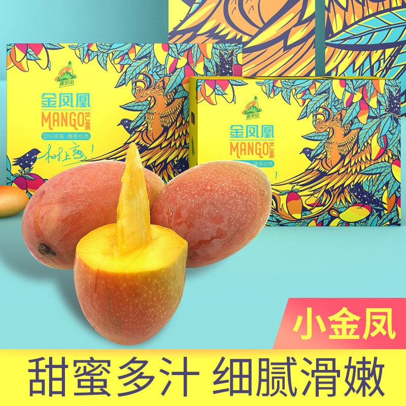 云南元江迦密山小金凤新鲜水果元江芒果贵妃小金凤芒果树上熟包邮