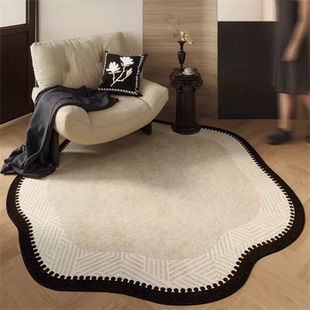 圆形地毯客厅中古法式防水电脑椅复古卧室异形梳妆台茶几沙发地垫