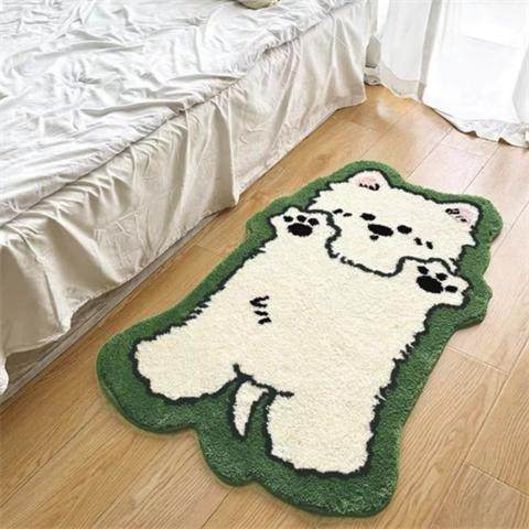 卧室床边毯仿羊绒可爱卡通