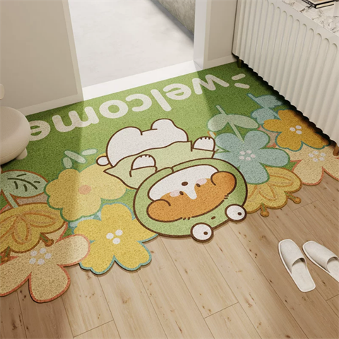 卡通可爱狗狗入户门地垫大门口进门玄关耐脏PVC丝圈地毯防滑门垫,居家布艺,入户地垫,淘宝优惠券,粉丝福利购,淘宝优惠卷