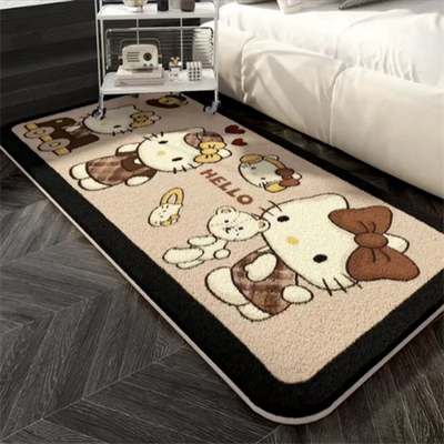 卧室仿羊绒地毯创意Kitty女孩