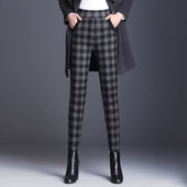 妈妈高腰休闲长裤 秋冬季 子 外穿加绒打底裤 女显瘦高档时尚 新款 大码