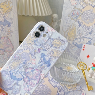 爱丽丝原创适用iPhone13手机壳14promax苹果12少女全包软壳