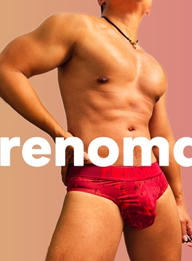 renoma内裤男士内裤性感高叉大囊袋三角马年限定印花内裤运动内裤