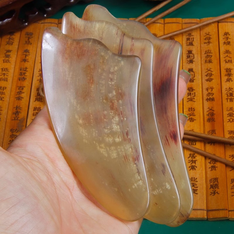 羊角牛角刮痧板面部美容专用眼部拨筋棒全身通用刮脸神器脸部工具