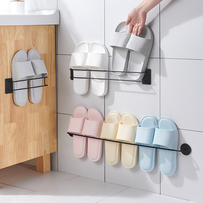 浴室拖鞋架墙壁挂式免打孔挂钩卫生间置物架厕所收纳沥水架子挂架