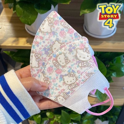 3D立体一次性口罩可爱hellokitty卡通印花儿童透气凯蒂猫秋冬