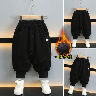 男童冬季加绒裤子儿童冬装长裤