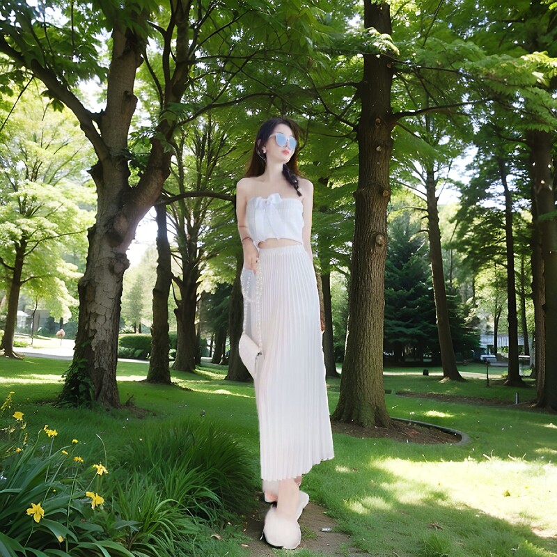 0我和我们孙怡女垂感遮胯半身裙